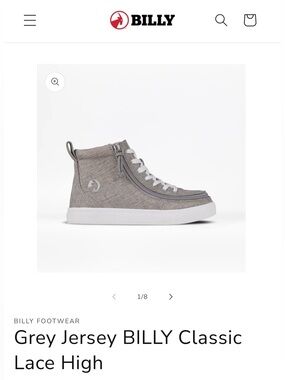 Kids Grey Jersey Classic Lace High Sneaker